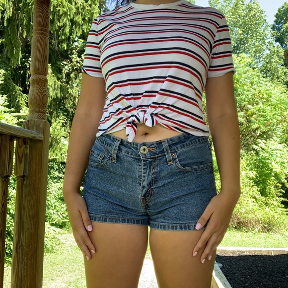 striped crop top - red white & blue - Picture 1 of 4